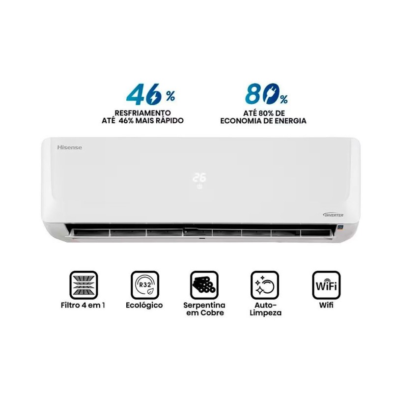 Ar-condicionado Split Hisense AS12TW2RLD Inverter 12.000 BTUs Frio
