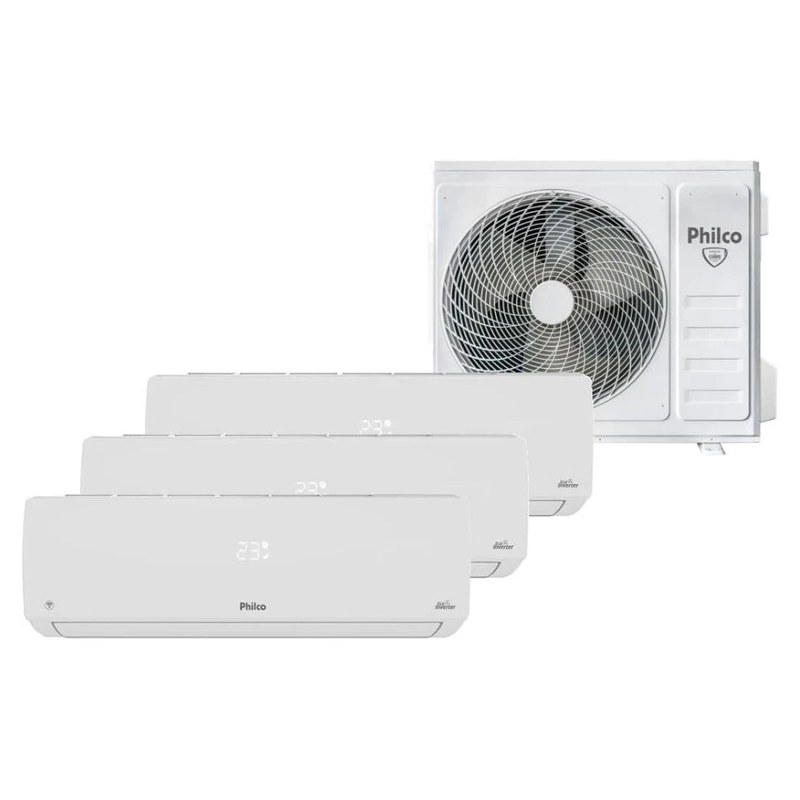 Ar-condicionado Tri Split Inverter Philco 27.000 BTUs Quente e Frio 220V