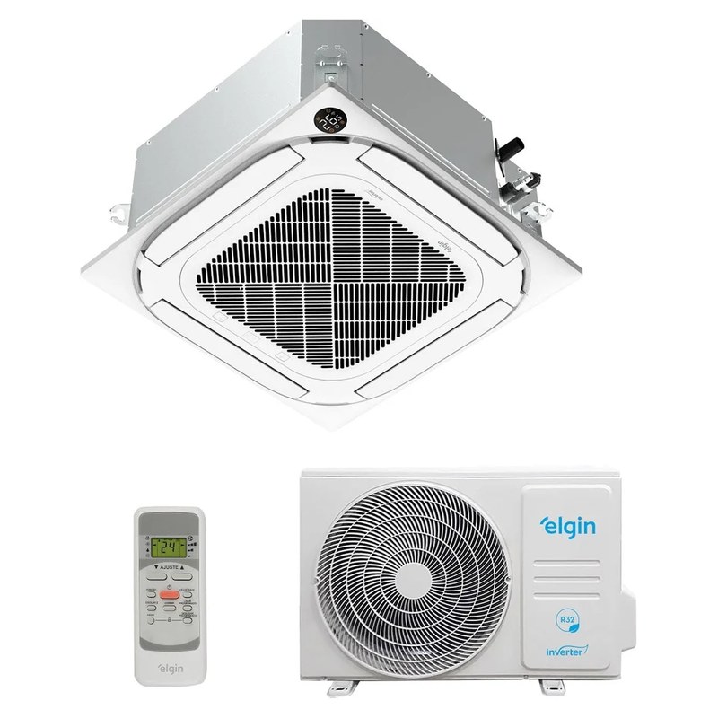 Ar-condicionado Split Cassete Elgin Eco Inverter 18.000 BTUs Quente e Frio 220V